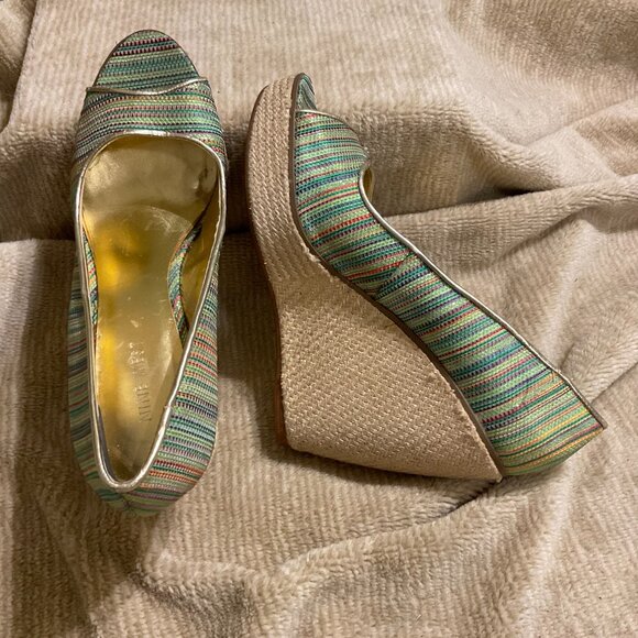 Nine West Espadrille Platform Heels, Open Toe Shoes - Picture 2 of 4